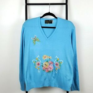 Vintage Andreno Argenti acrylic v-neck sweater size XL
